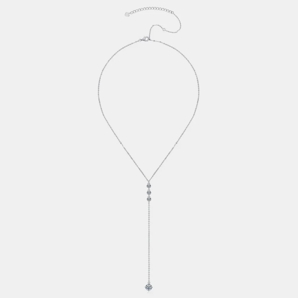 1.3 Carat Moissanite 925 Sterling Silver Drop Necklace - Image 8