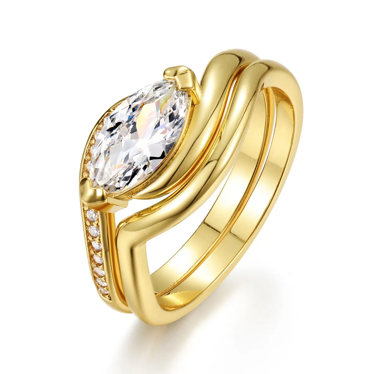 1 Carat Moissanite 925 Sterling Silver 2pcs Ring Set - Image 4