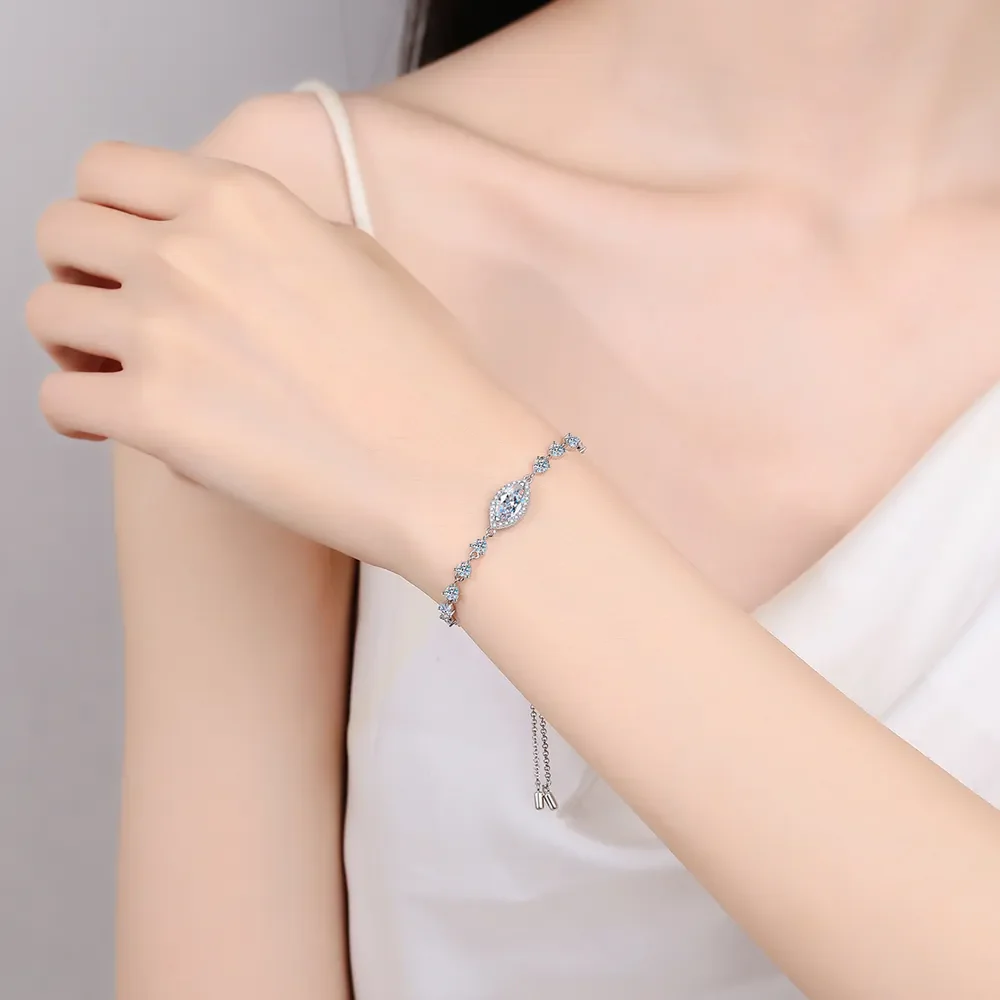 1 Carat Moissanite 925 Sterling Silver Bracelet - Image 2