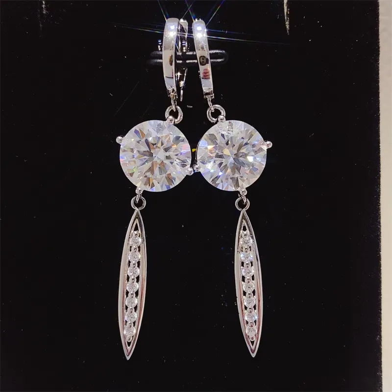 10 Carat Moissanite 925 Sterling Silver Earrings - Image 3