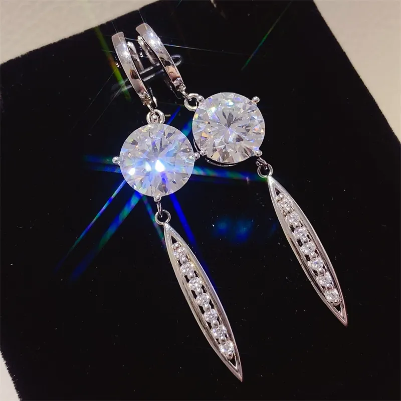 10 Carat Moissanite 925 Sterling Silver Earrings - Image 4