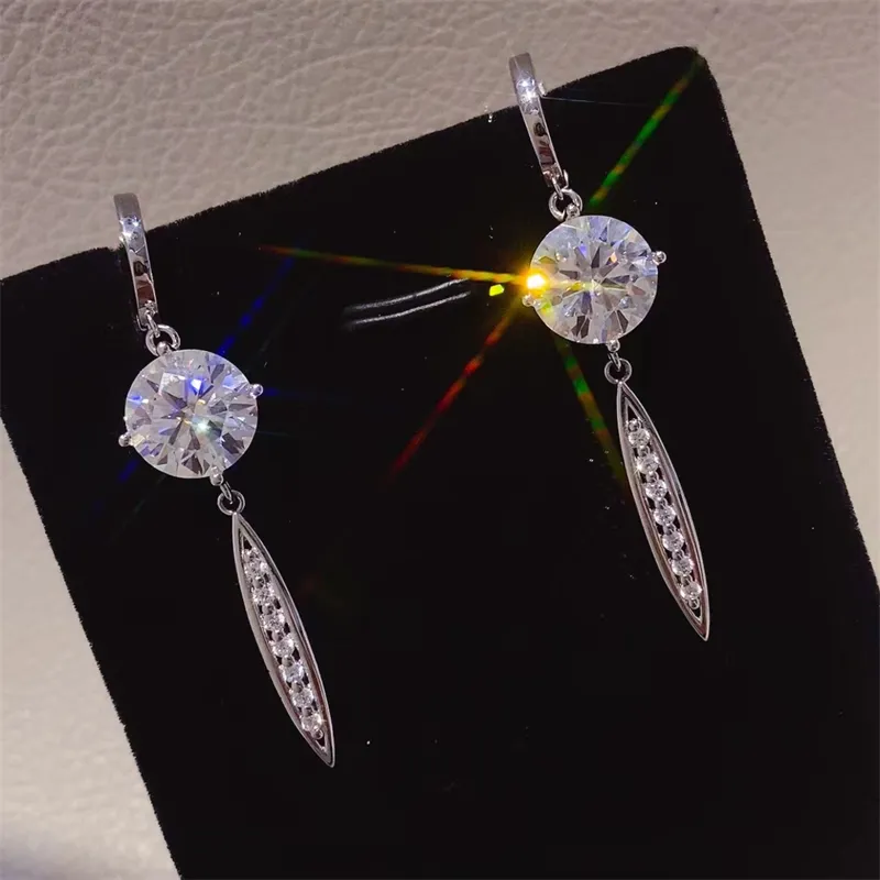 10 Carat Moissanite 925 Sterling Silver Earrings - Image 5