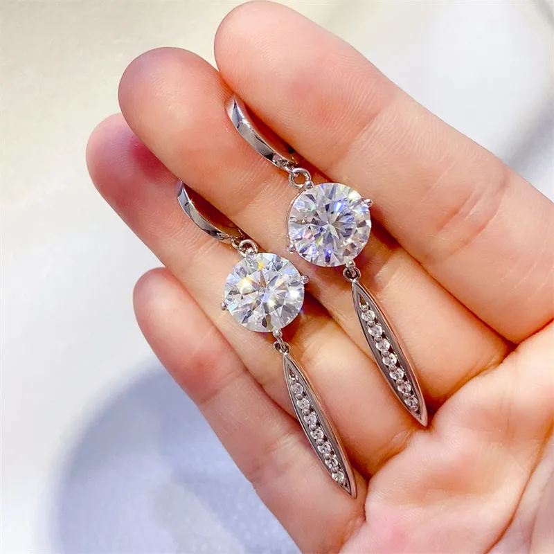 10 Carat Moissanite 925 Sterling Silver Earrings - Image 7