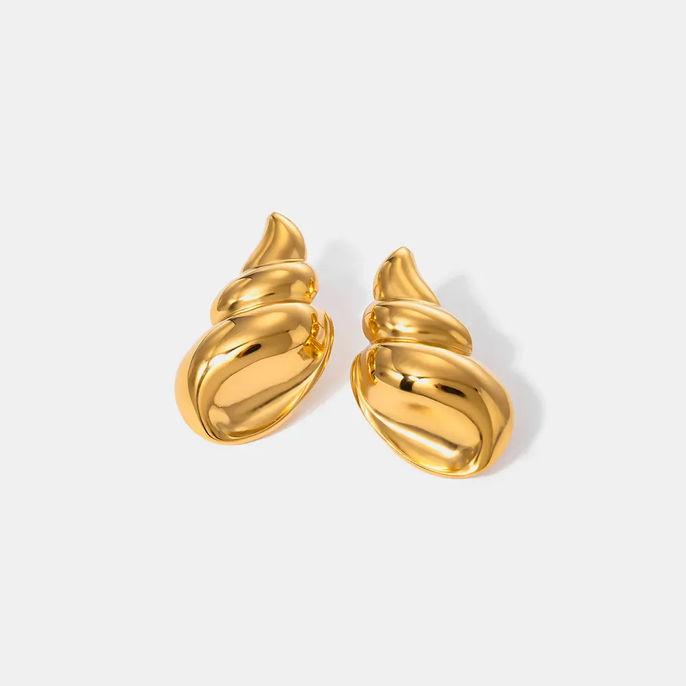 18K Gold-Plated Conch Earrings - Image 5