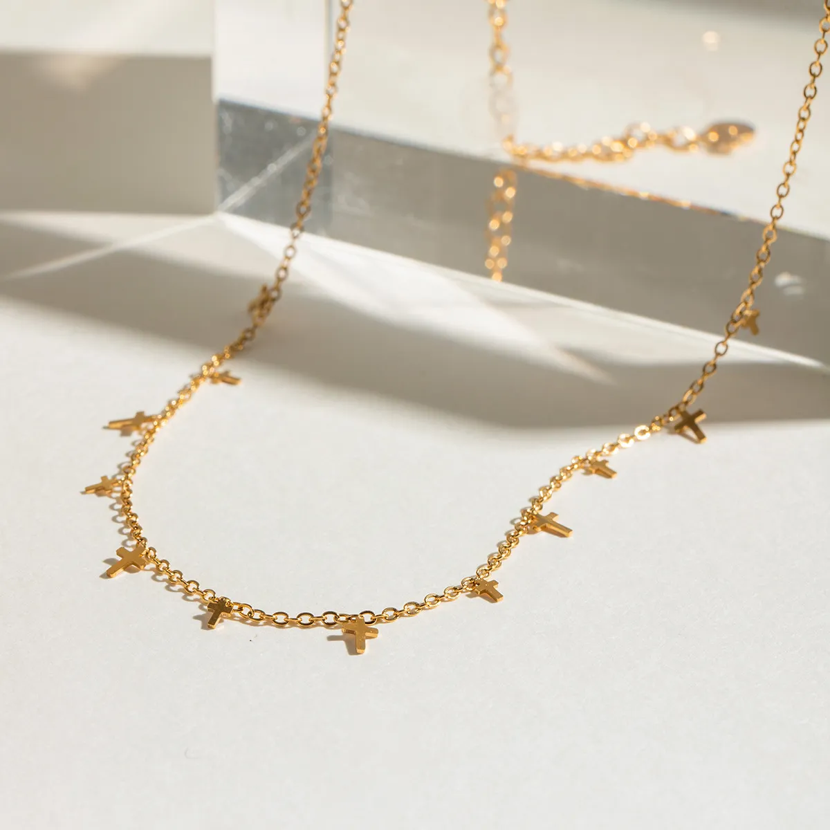 18K Gold-Plated Cross Necklace - Image 2