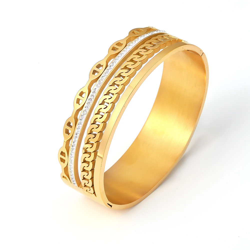 18K Gold-Plated Czech Diamond Bracelet - Image 3