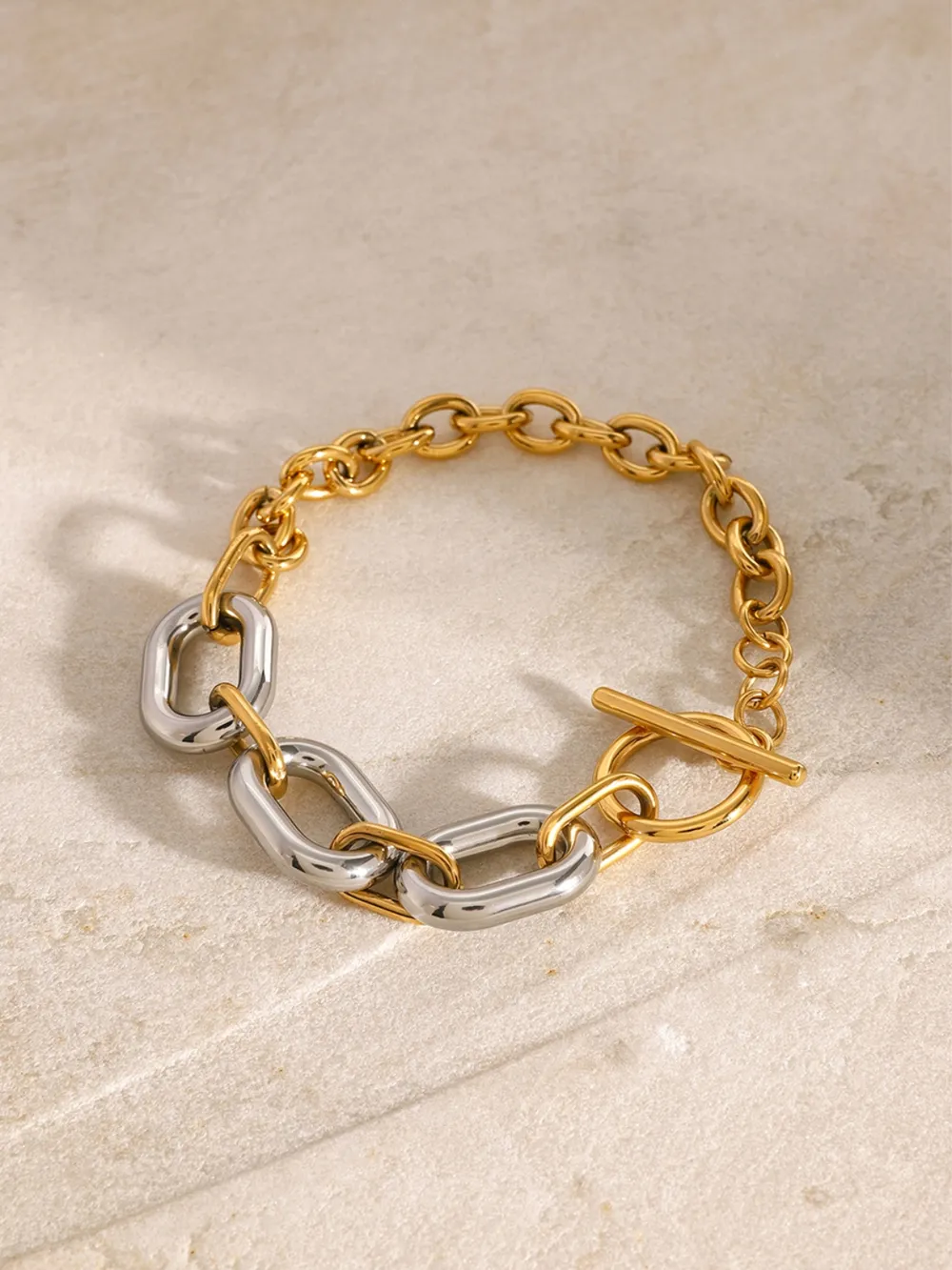 18K Gold-Plated Stainless Steel Chain Bracelet - Image 4