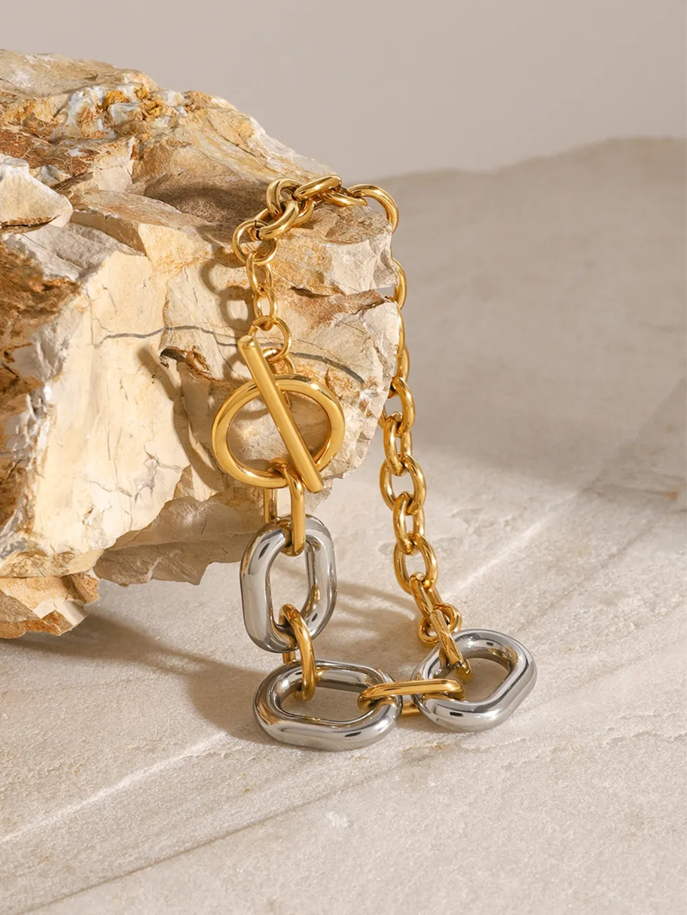18K Gold-Plated Stainless Steel Chain Bracelet - Image 6