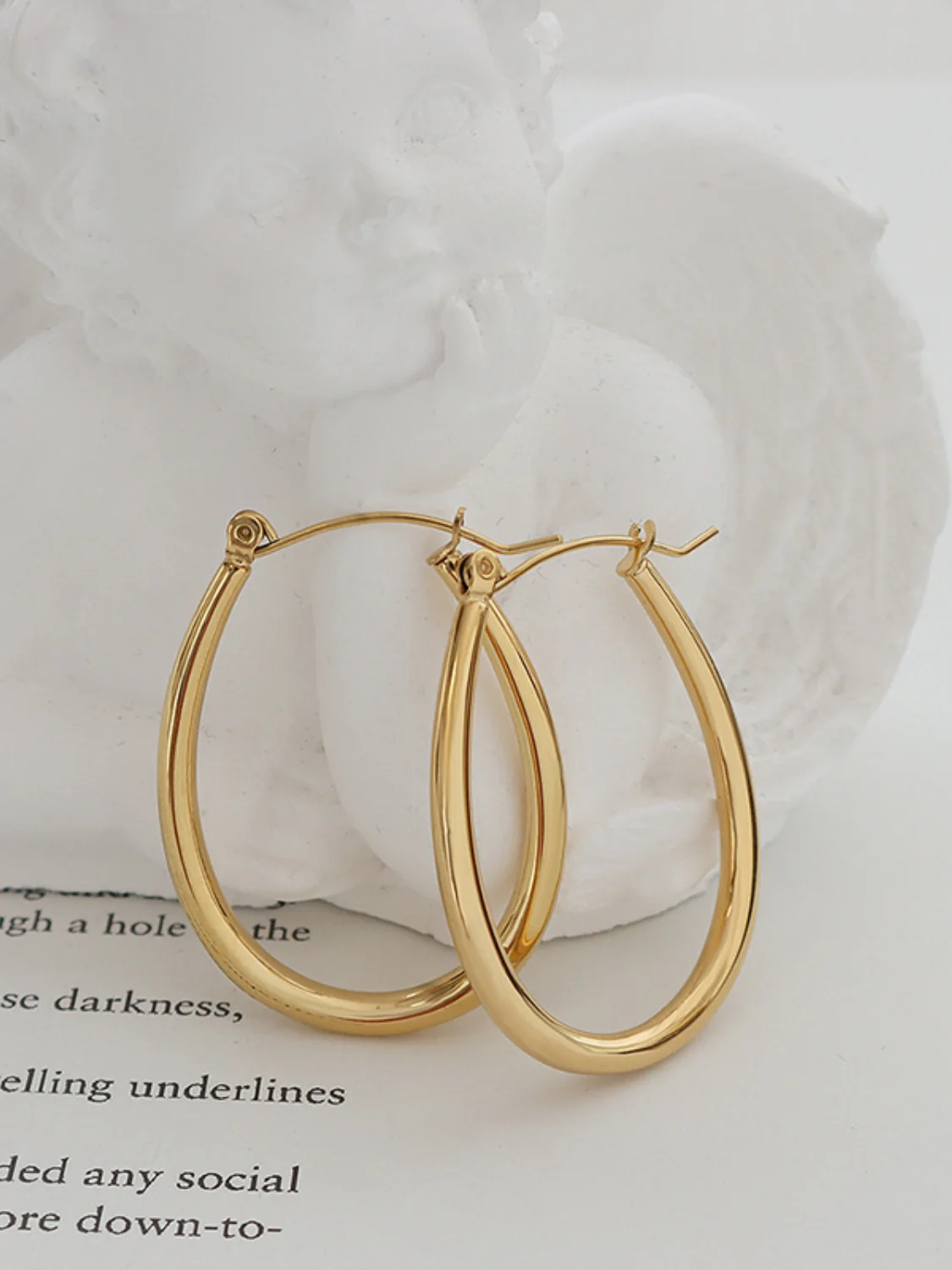 18K Gold-Plated Titanium Steel Earrings - Image 3