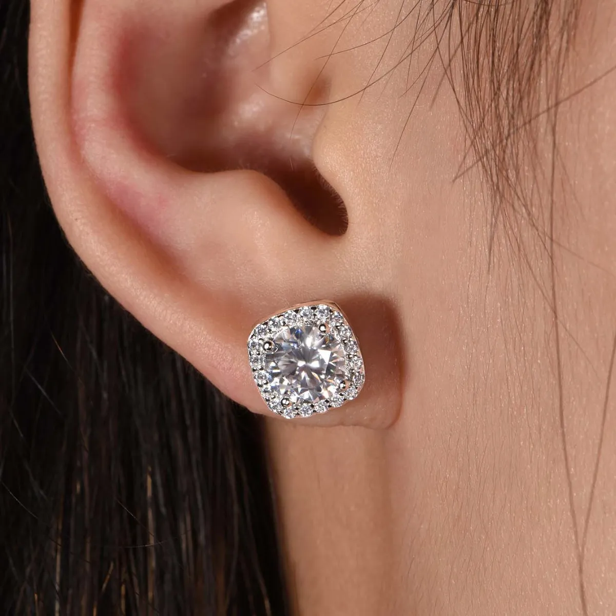 2.4 Carat Moissanite Stud Earrings - Image 2