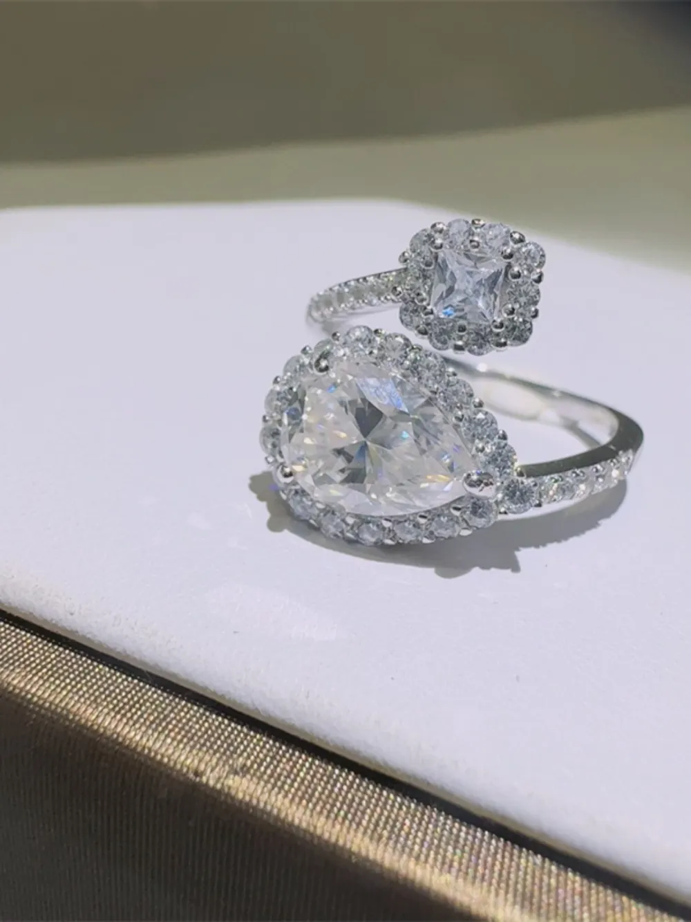 2 Carat Moissanite 925 Sterling Silver Bypass Ring - Image 9