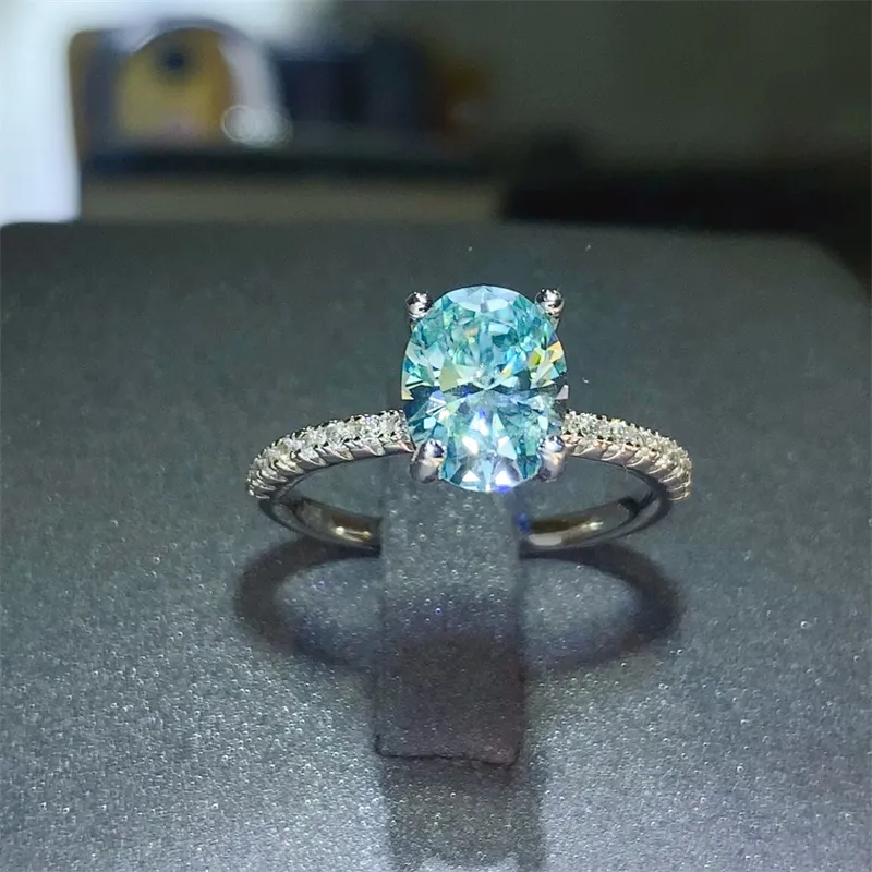 2 Carat Moissanite Zircon 925 Sterling Silver Ring - Image 2