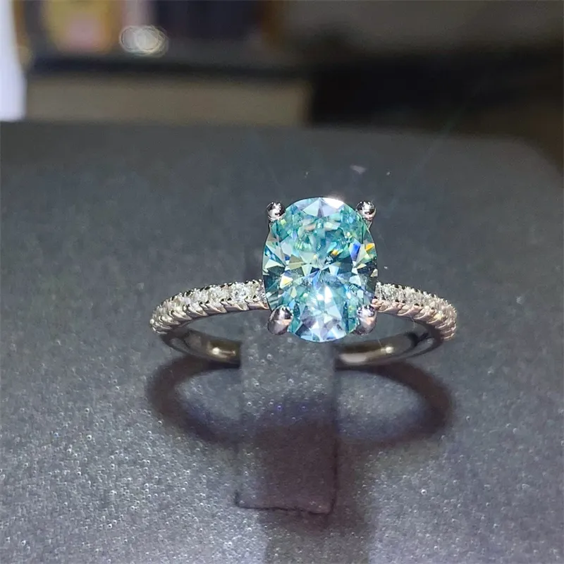 2 Carat Moissanite Zircon 925 Sterling Silver Ring - Image 3
