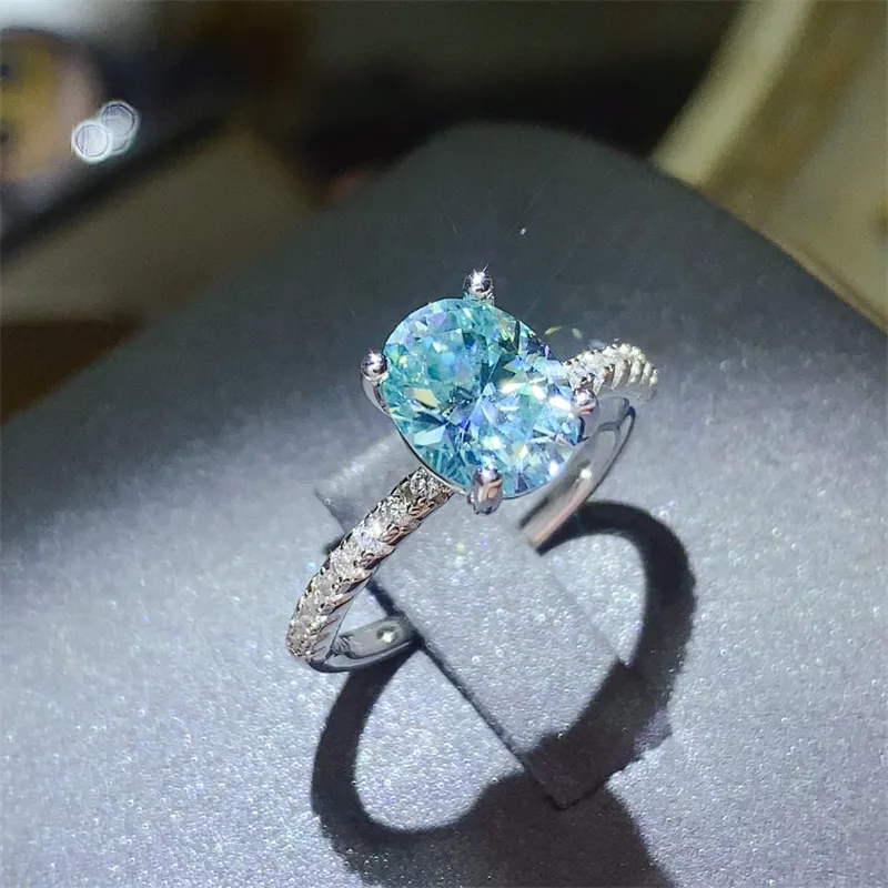 2 Carat Moissanite Zircon 925 Sterling Silver Ring - Image 4