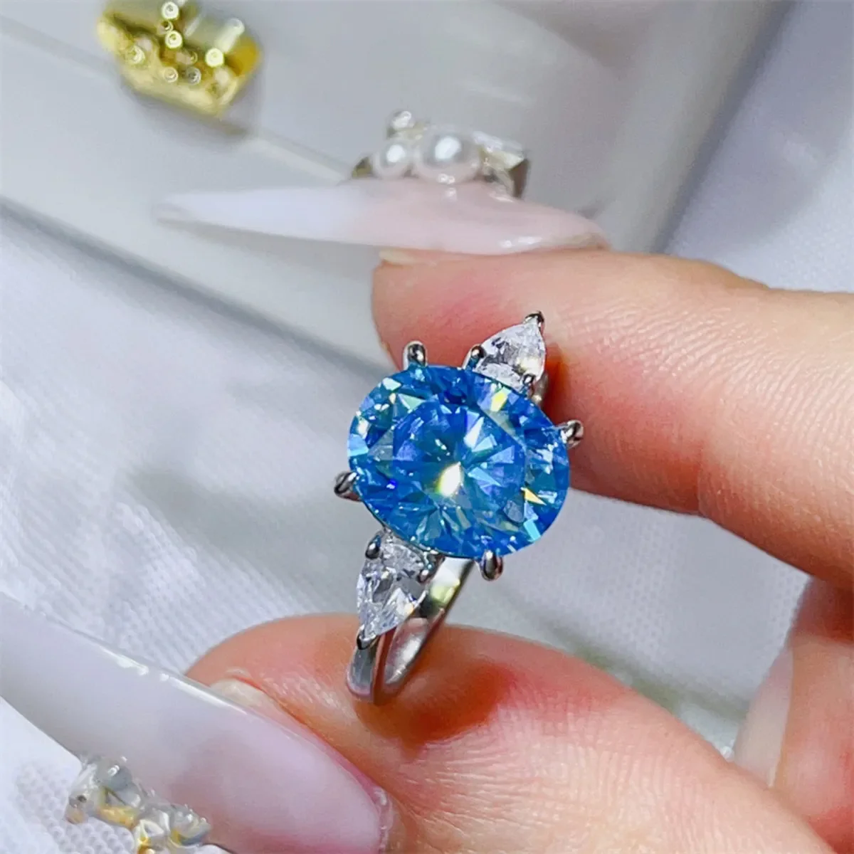 3 Carat Moissanite 925 Sterling Silver Ring - Image 3
