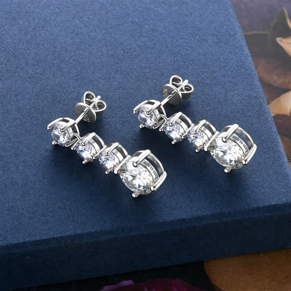 4 Carat Moissanite 925 Sterling Silver Earrings - Image 5
