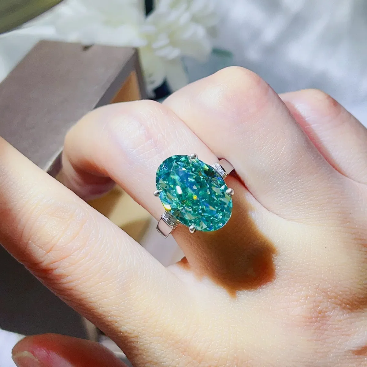 5 Carat Moissanite 925 Sterling Silver Ring - Image 6