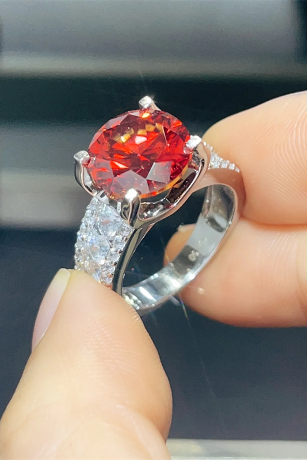5 Carat Moissanite 925 Sterling Silver Ring - Image 4