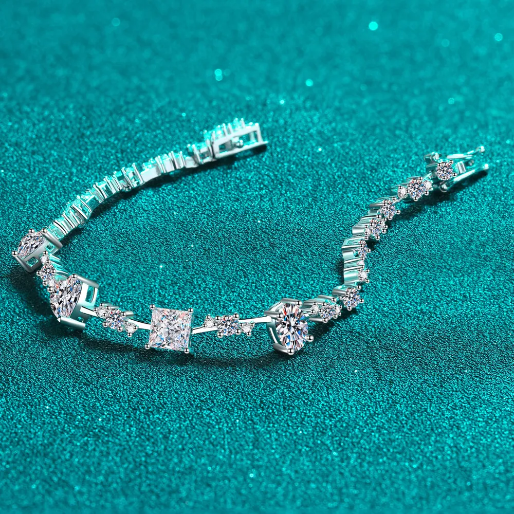 6.2 Carat Moissanite 925 Sterling Silver Bracelet - Image 3
