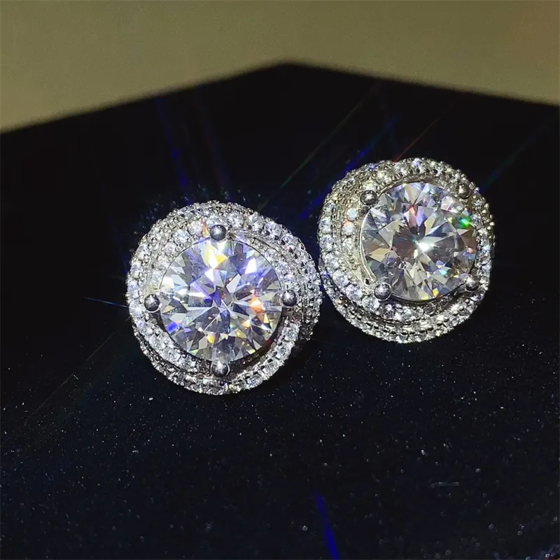 6 Carat Moissanite 925 Sterling Silver Earrings - Image 3