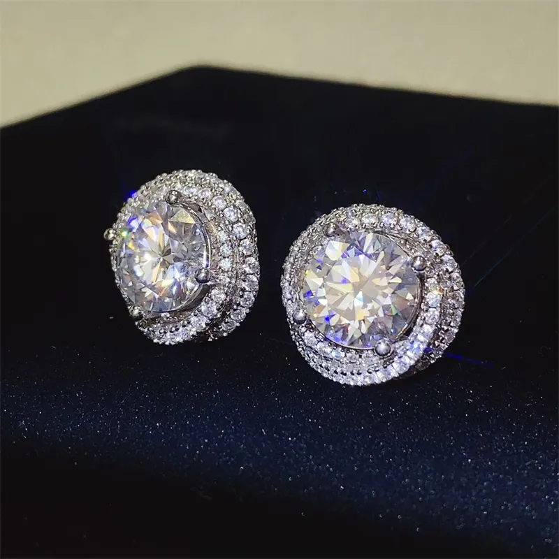 6 Carat Moissanite 925 Sterling Silver Earrings - Image 4