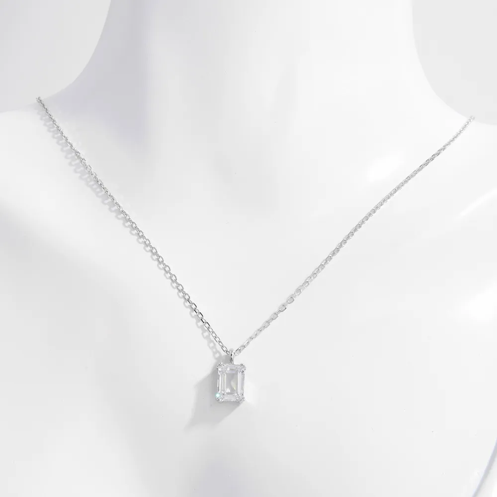 925 Sterling Silver Zircon Pendant Necklace - Image 4