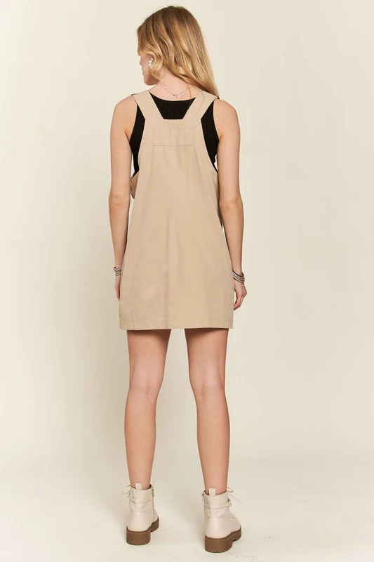 ADORA Adjustable Wide Strap Square Neck Overall Dress - Image 8