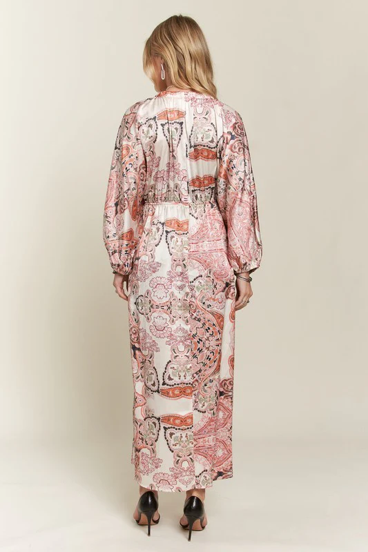 ADORA Printed V-Neck Batwing Sleeve Dress - Image 5