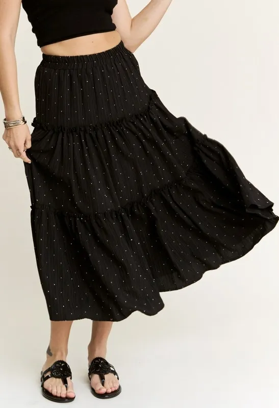 ADORA Rhinestone Accent Tiered Skirt - Image 4