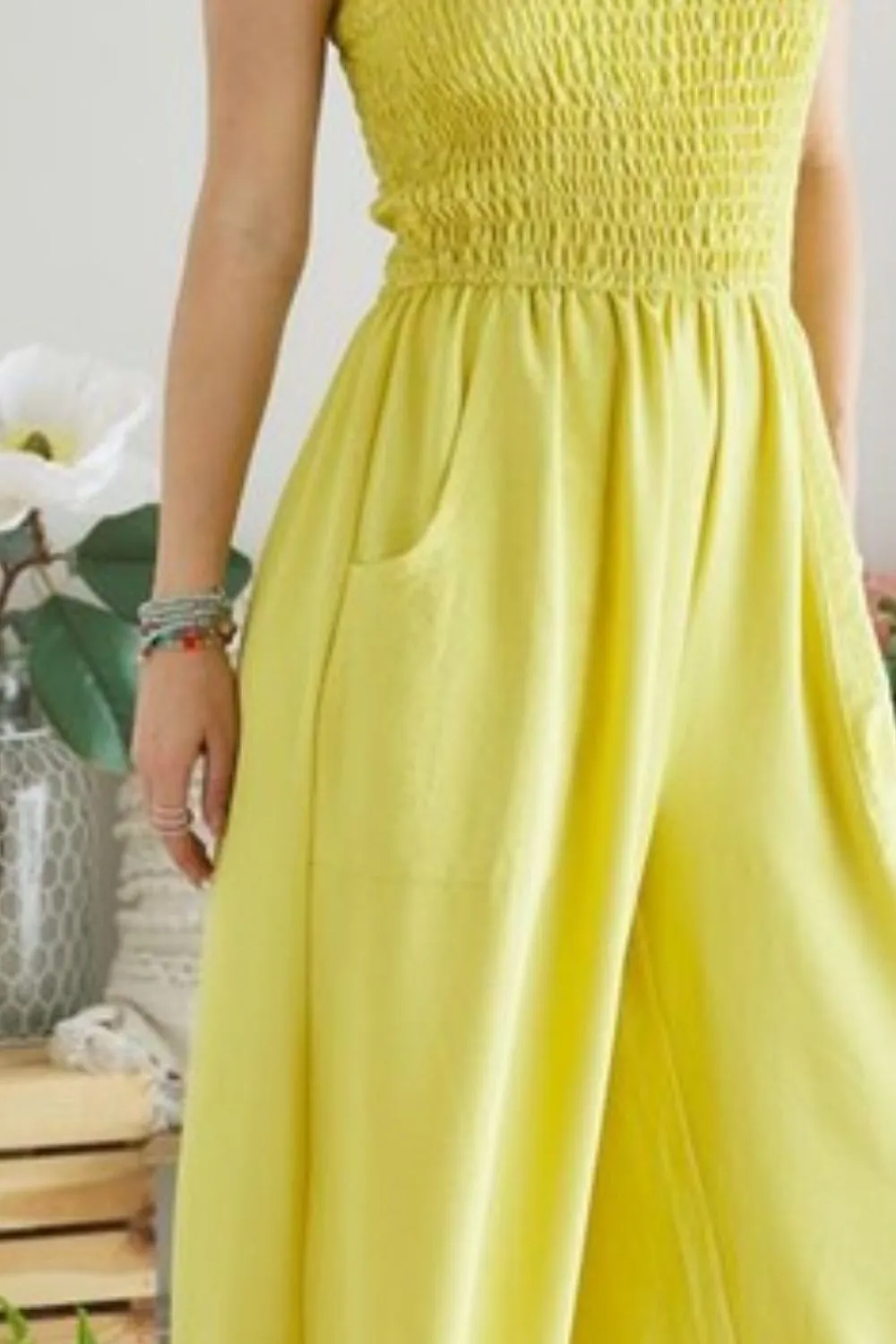 ADORA Smocking Top Wide Leg Jumpsuit - Image 3