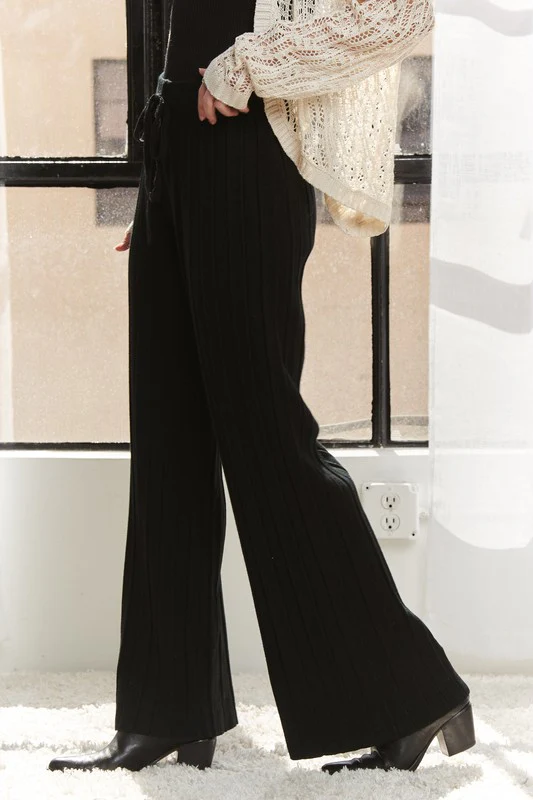 ADORA Tied Wide Leg Knit Pants - Image 4