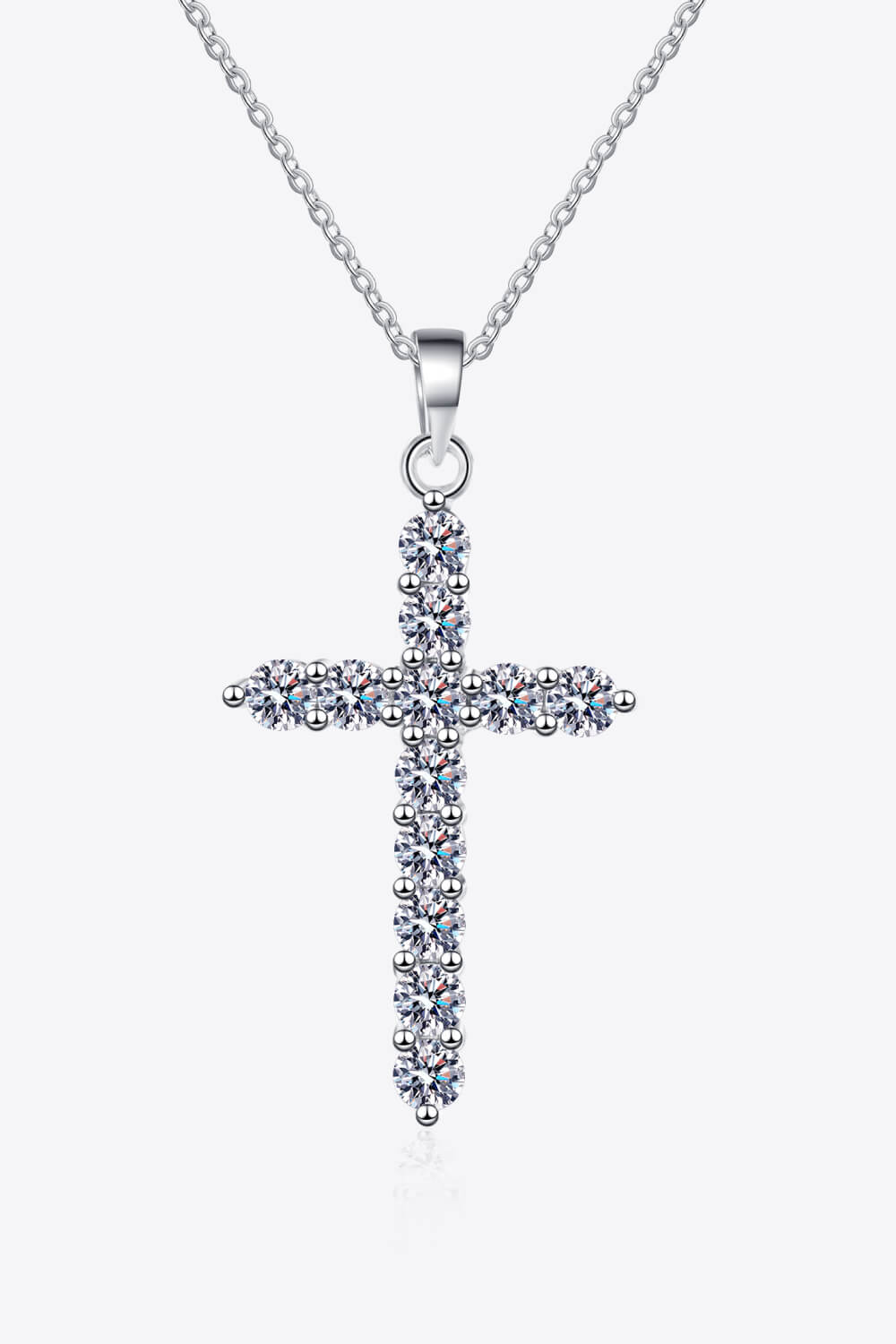 Adored 925 Sterling Silver Cross Moissanite Necklace - Image 6
