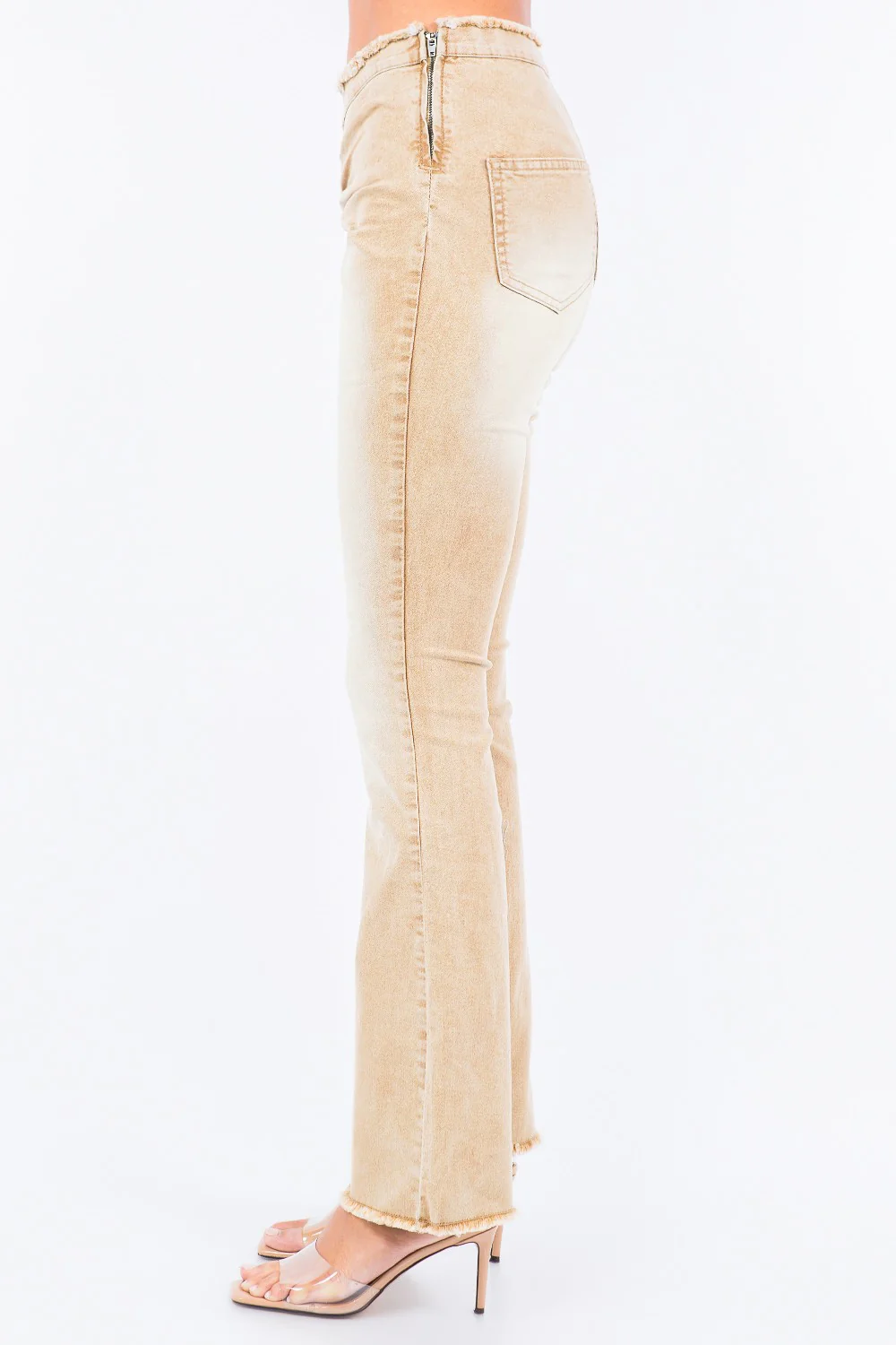American Bazi V-Cut Ruched Flare Pants - Image 3