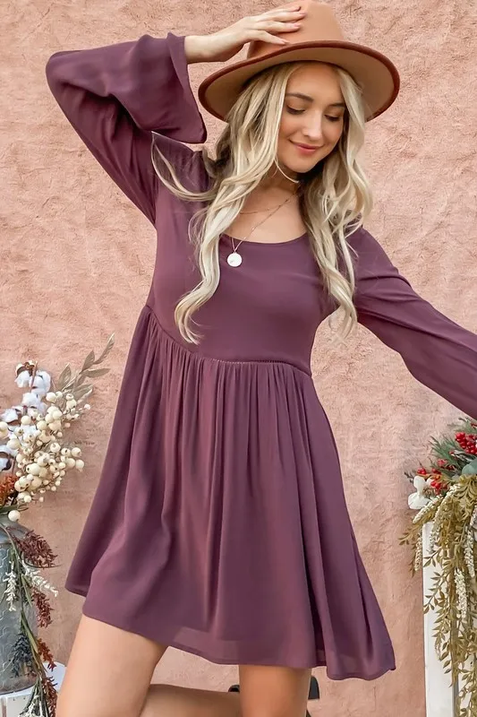 And The Why Back Lace Button Down Detail Bell Sleeve Dress - Image 5