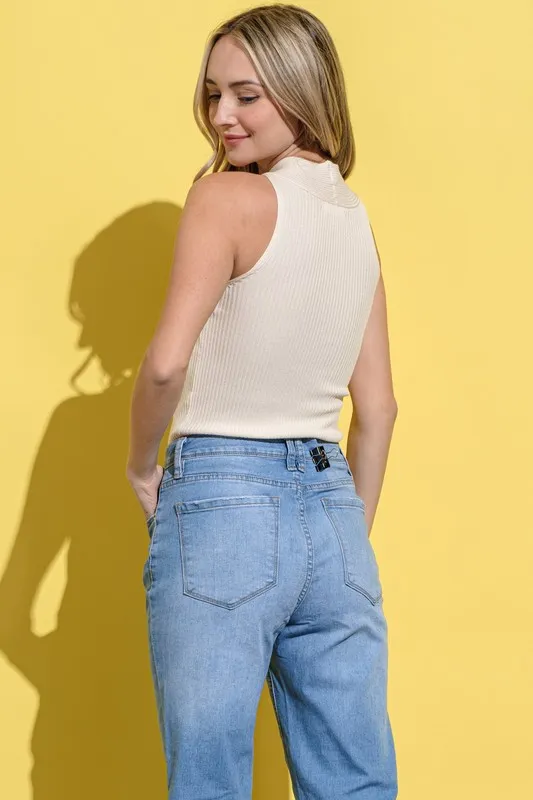 And The Why Basic Rib Cross Halter Neck Tank Top - Image 3