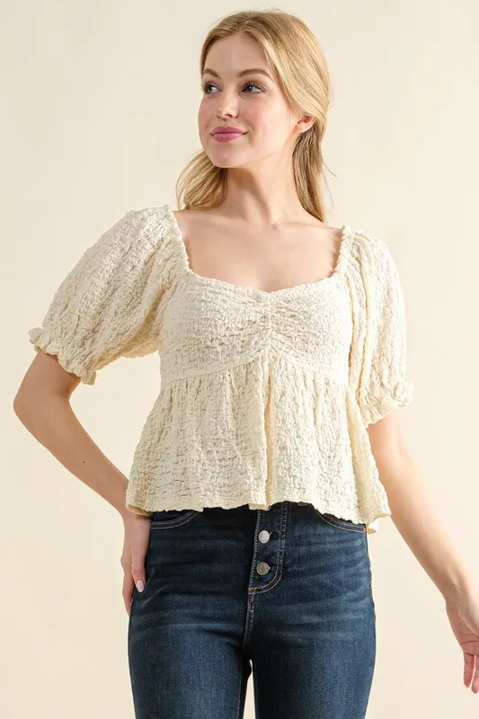 And The Why Lovely Textured and Smocked Top - Image 4