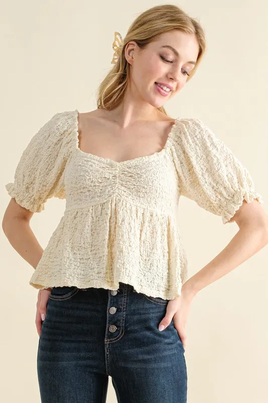 And The Why Lovely Textured and Smocked Top - Image 5