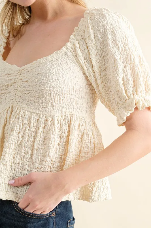 And The Why Lovely Textured and Smocked Top - Image 6