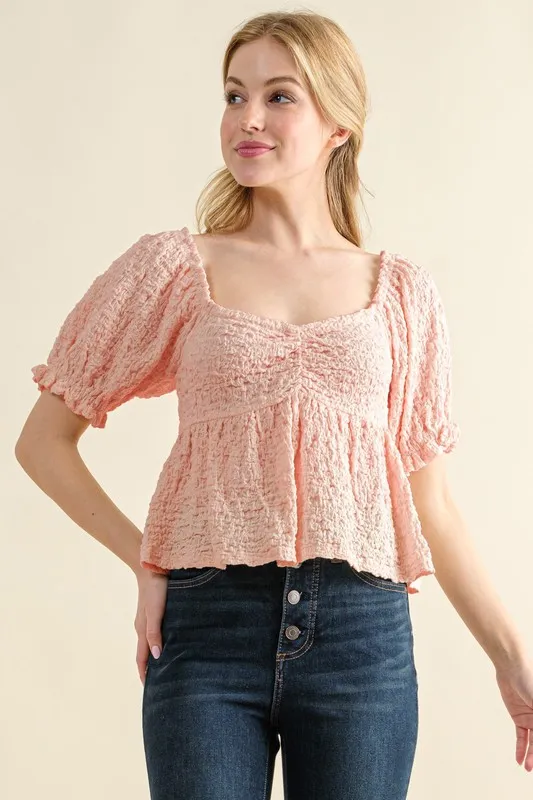 And The Why Lovely Textured and Smocked Top - Image 4
