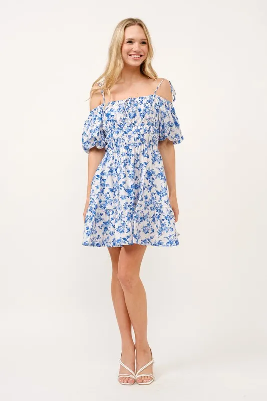 And The Why Off Shoulder Bubble Sleeve Dress - Image 5