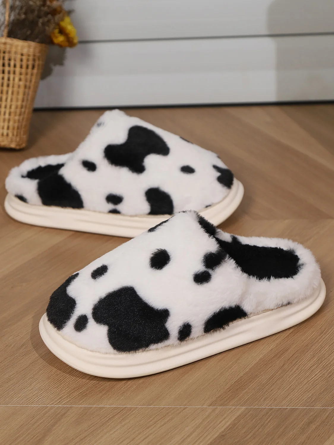 Animal Print Faux Fur Slippers - Image 4