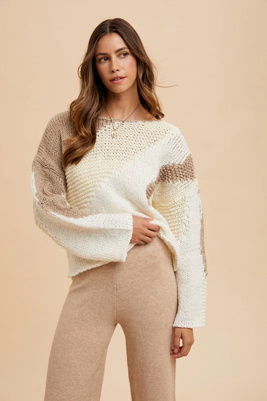 Annie Wear Color Block Drop Shoulder Sweater - Image 4