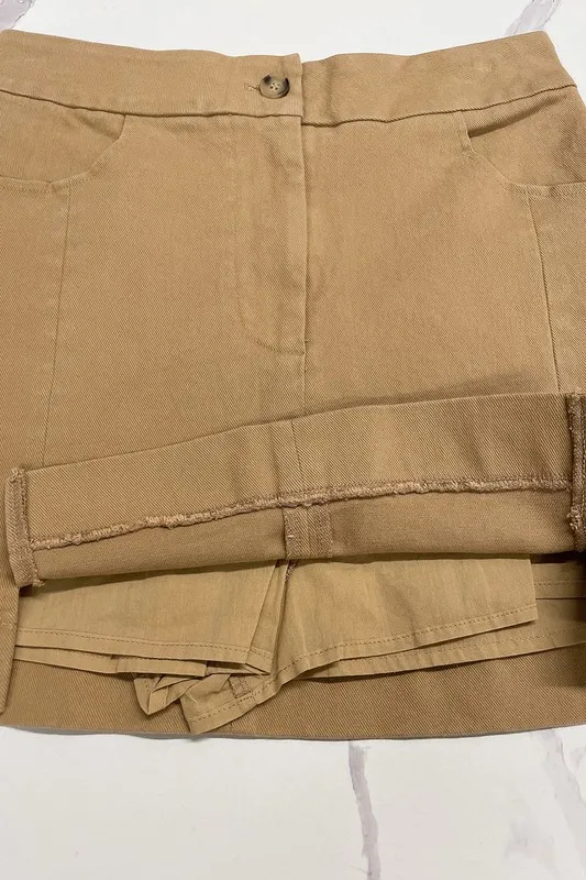 Annie Wear Comfort Stretch Cotton Slit Detailed Mini Skirt - Image 3