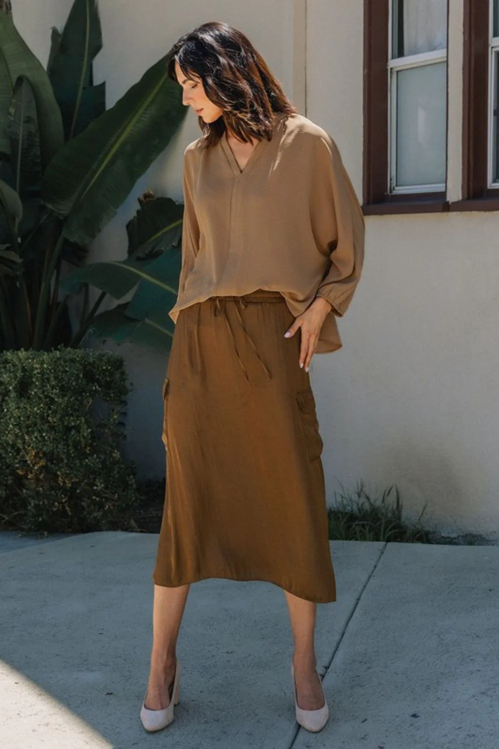 Annie Wear Notched Batwing Sleeve Blouse - Image 3