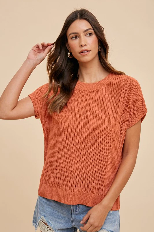 Annie Wear Round Neck Short Sleeve Sweater - Image 4