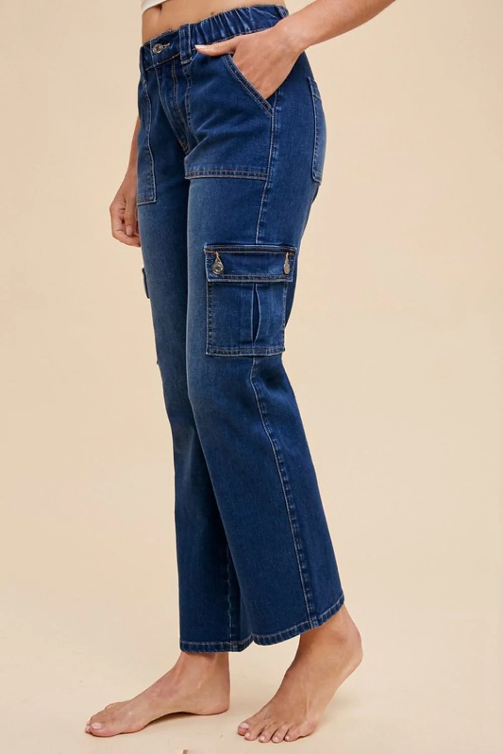Annie Wear Straight Leg Jeans with Cargo Pockets - Image 2