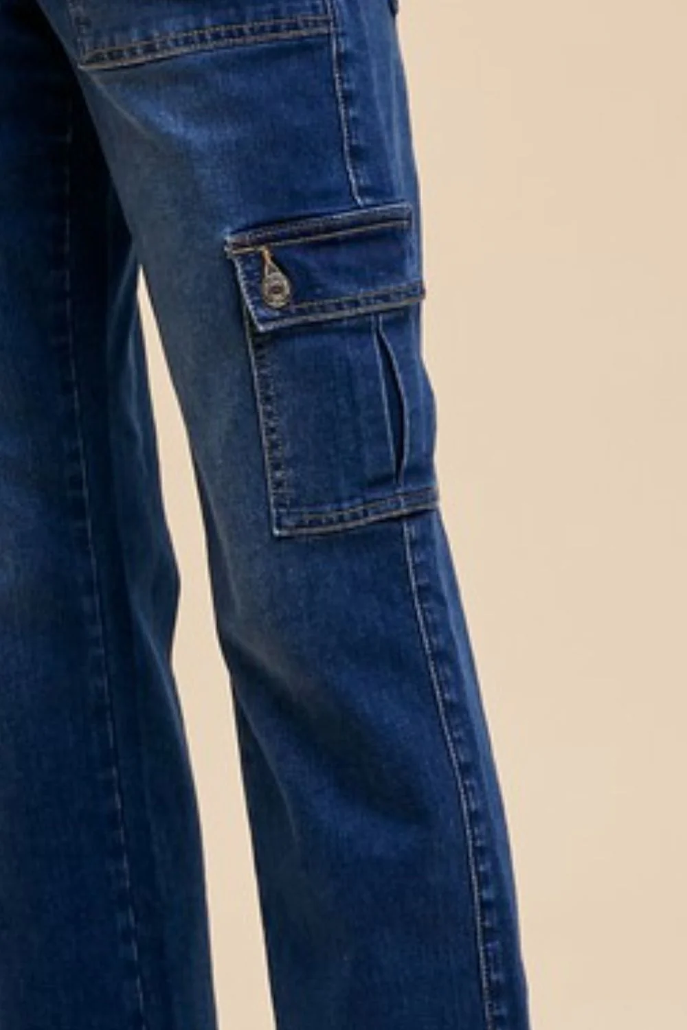 Annie Wear Straight Leg Jeans with Cargo Pockets - Image 3