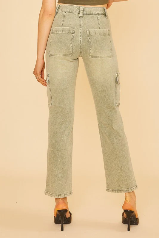 Annie Wear Straight Leg Jeans with Cargo Pockets - Image 3