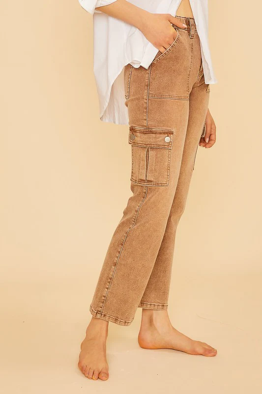 Annie Wear Straight Leg Jeans with Cargo Pockets - Image 2