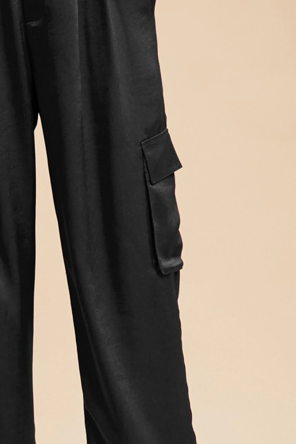 Annie Wear Wide Leg Cargo Satin Pants - Image 3